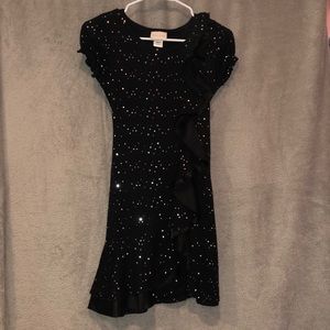 Girls Black Sparkled Dress SZ: 12